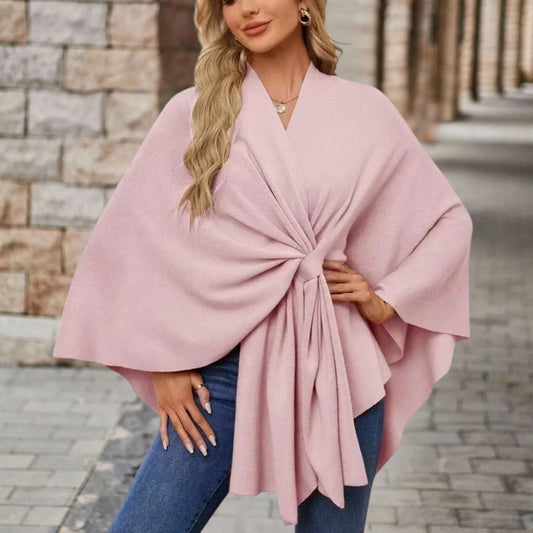 Veronika | Damen Oberteil im Cape-Stil mit Frontknoten