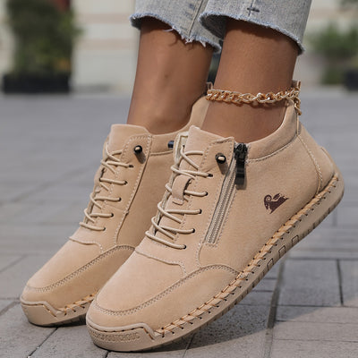 Bettina  | Damen Bequeme Schnürschuhe mit Reißverschluss