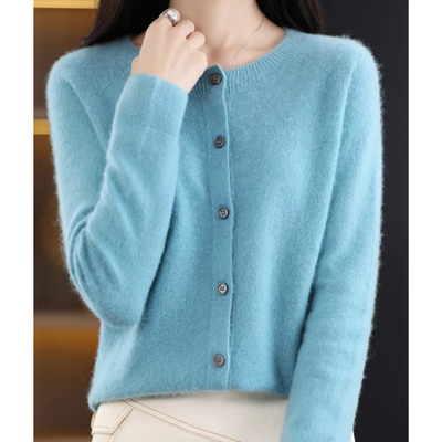 Katharina | Damen Strickjacke mit klassischer Knopfleiste