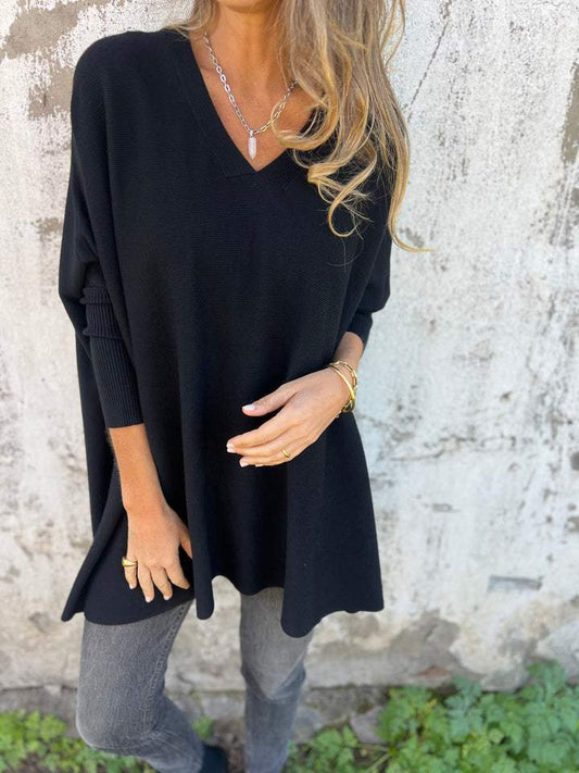 Annika | Damen Pullover mit Lockerer Passform und V-Ausschnitt