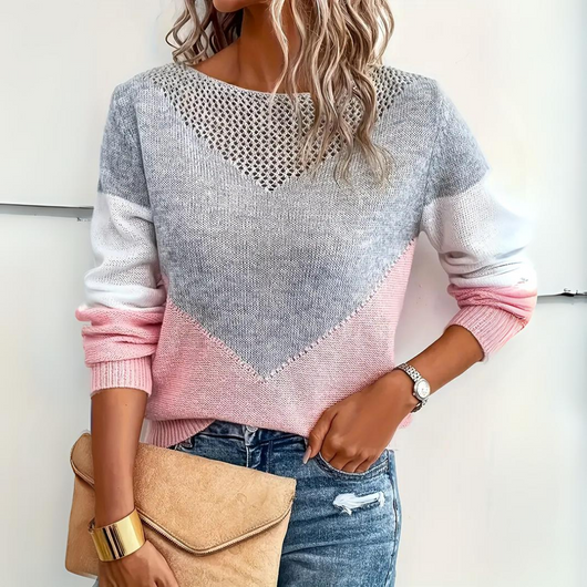 Anna | Damen Lässig Locker Geschnittener Pullover