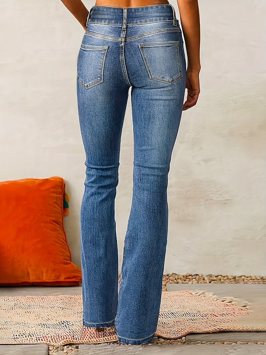 Greta | Damen High-Waist Jeans mit weitem Bein