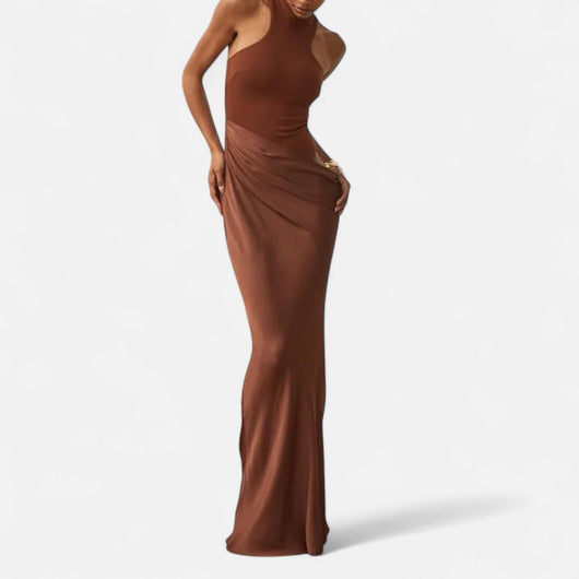 Kerstin | Damen Maxikleid mit Cut-Out und Neckholder