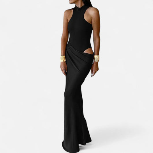 Kerstin | Damen Maxikleid mit Cut-Out und Neckholder