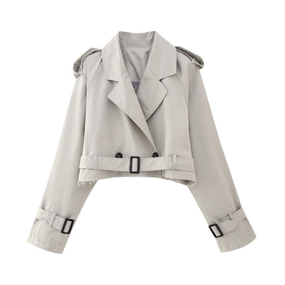 Karla | Damen Schicker kurzer Trenchcoat mit Gürtel