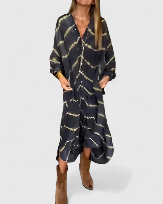 Pauline | Damen Batik Hemdblusenkleid