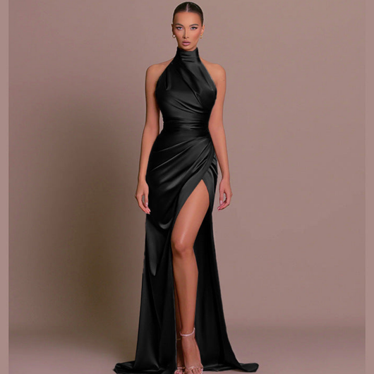 Edith | Damen Hochgeschlossenes, gerafftes Kleid für Hochzeitsgäste