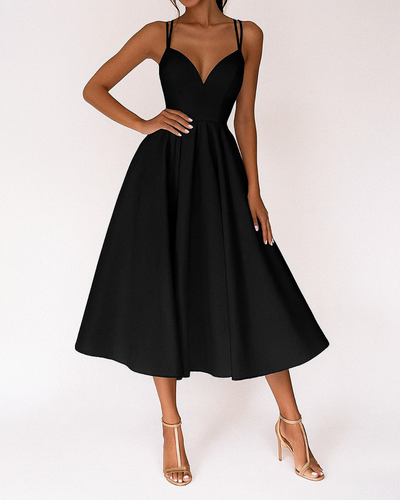 Lena | Damen Träger Midi Kleid für Hochzeitsgäste