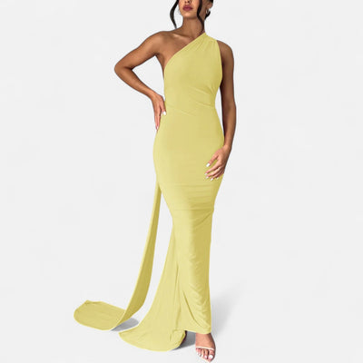 Lara | Damen Maxikleid mit Ein-Schulter-Neckholder