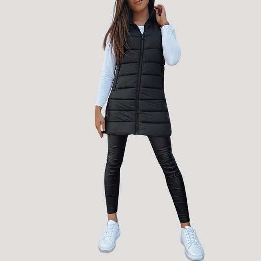 Martina | Winter Steppweste für Damen mit Kapuze