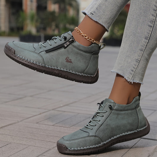 Bettina  | Damen Bequeme Schnürschuhe mit Reißverschluss