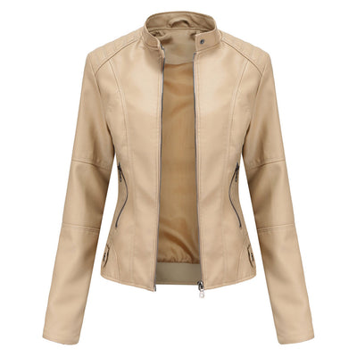 Kirsten | Damen Kunstleder-Bikerjacke mit Reißverschluss