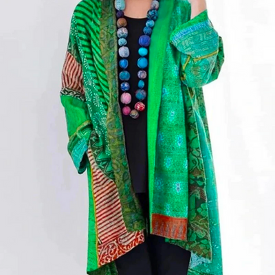Hanna | Damen Locker geschnittene Boho-Strickjacke in Duster-Länge