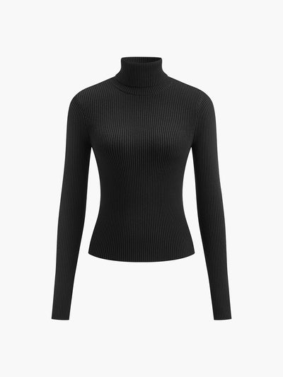 Jennifer | Damen Frühlings Stilvoller Gerippter Rollkragenpullover