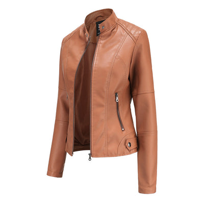 Kirsten | Damen Kunstleder-Bikerjacke mit Reißverschluss