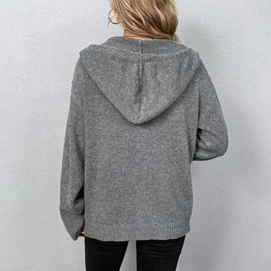 Gudrun | Damen Freizeit-Strickjacke mit Knopfleiste vorne