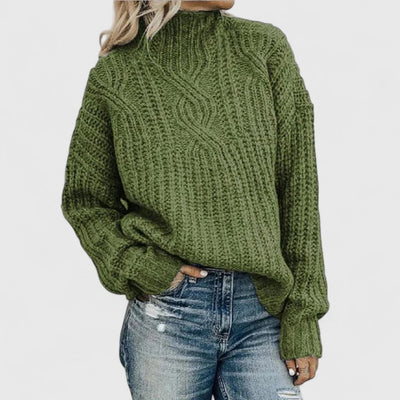 Andreas | Damen Gerippter Winterpullover mit langen Ärmeln