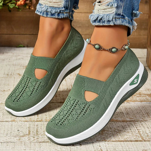 Lydia | Damen Slip-On Strick-Sneaker zum Gehen