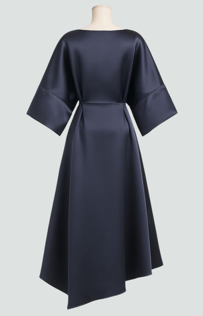 Martina | Damen Elegantes Drapiertes Maxi Kleid Mit Brosche