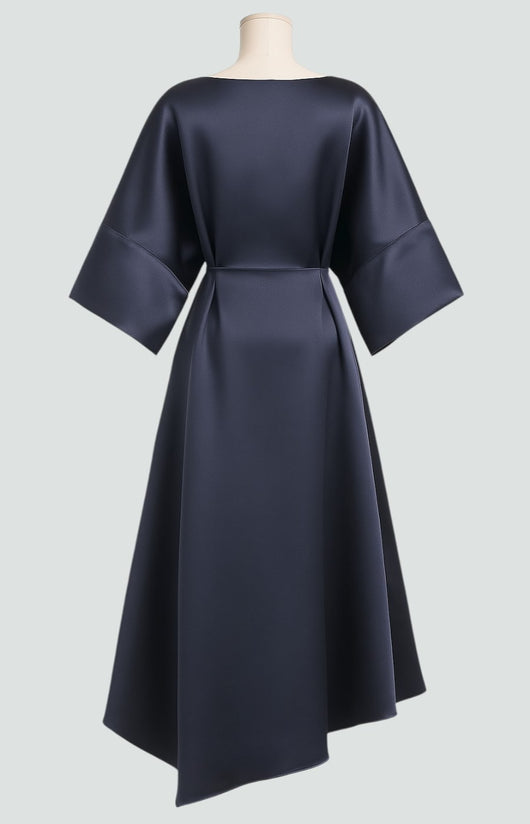 Martina | Damen Elegantes Drapiertes Maxi Kleid Mit Brosche