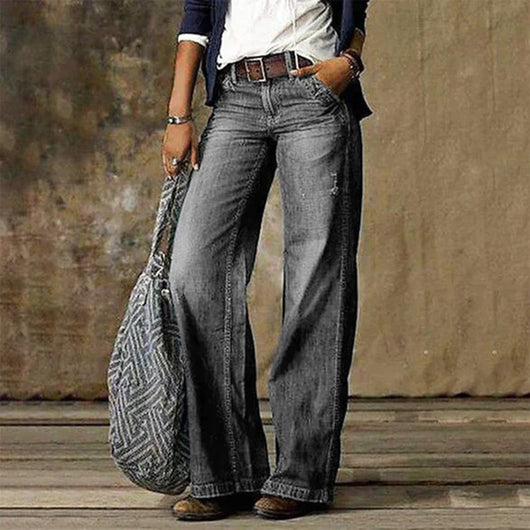 Sarah | Damen Vintage Denim Jeans mit Weiten Beinen