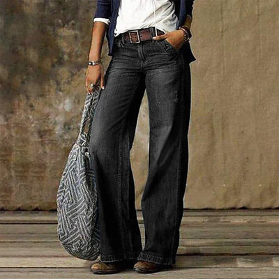 Sarah | Damen Vintage Denim Jeans mit Weiten Beinen
