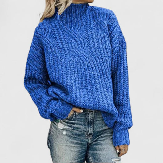 Andreas | Damen Gerippter Winterpullover mit langen Ärmeln