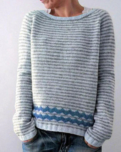Andrea | Damen-Winter-Weihnachtspullover mit nordischem Muster