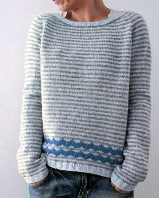 Andrea | Damen-Winter-Weihnachtspullover mit nordischem Muster