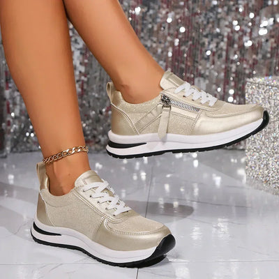 Sienna Metallic Plateau-Sneaker