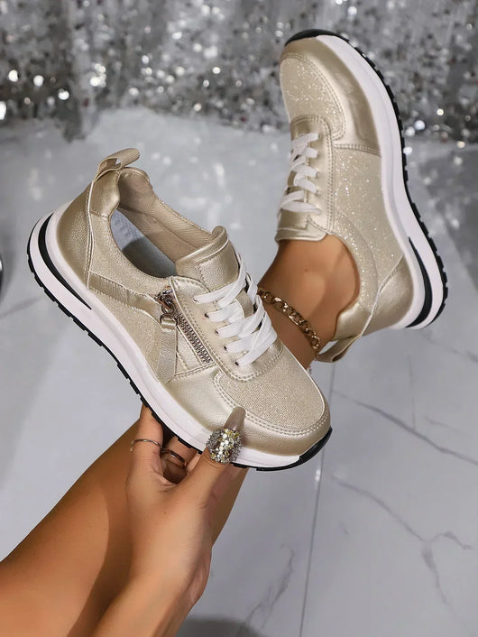 Sienna Metallic Plateau-Sneaker