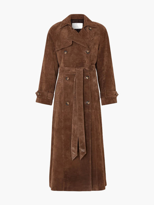 Emilia | Damen Winter Suede Doppelknopf Mantel