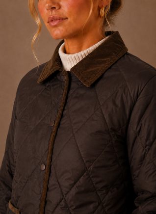 Damen Steppjacke mit Cordkragen