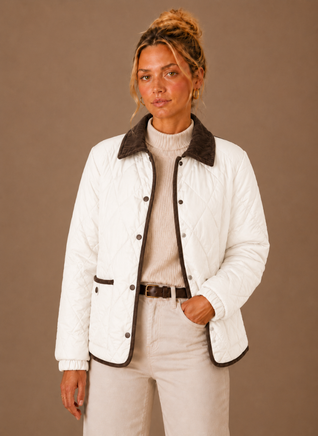 Damen Steppjacke mit Cordkragen
