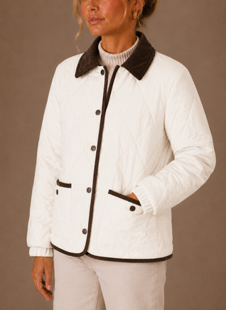 Damen Steppjacke mit Cordkragen