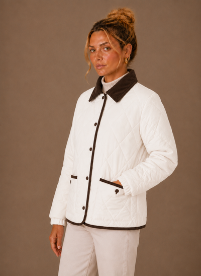 Damen Steppjacke mit Cordkragen