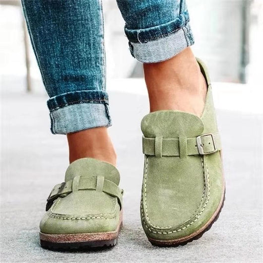 Greta | Damen Lässige Slipper mit Schnalle