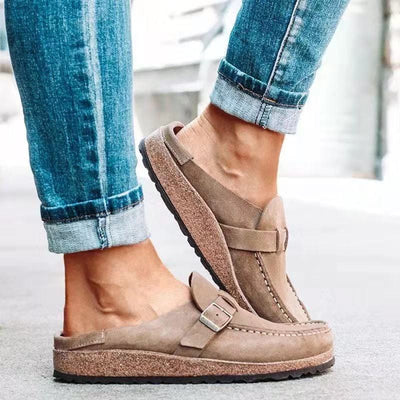 Greta | Damen Lässige Slipper mit Schnalle