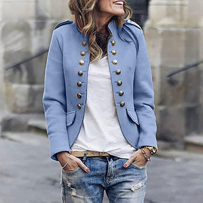 Bettina | Damen Lässige Kurze Jacke mit Knopfleiste vorne