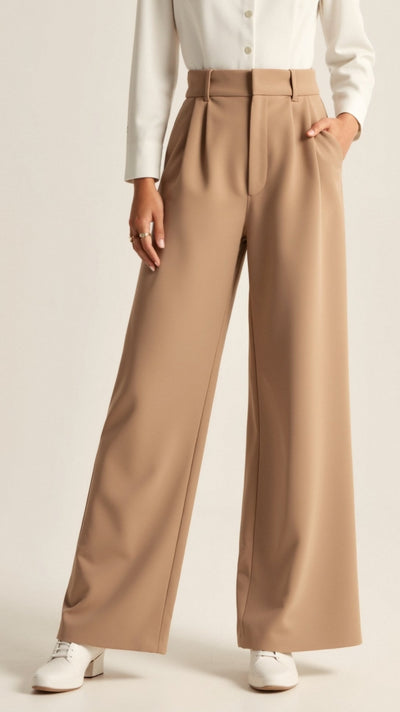 Gabriela | Damen Frühjahrs Hochtaillierte Weite Hose
