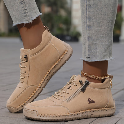 Bettina  | Damen Bequeme Schnürschuhe mit Reißverschluss
