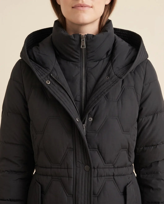 Cora Steppmantel lang mit Kapuze