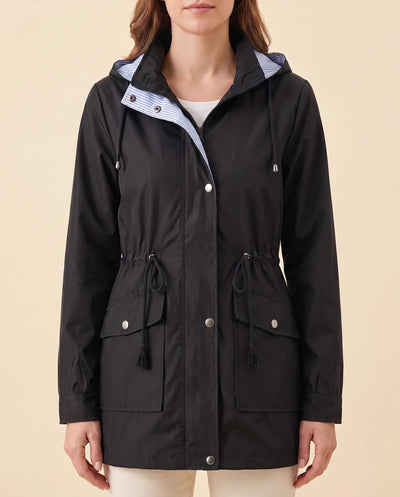 Mira Trenchcoat lang mit abnehmbarer Kapuze