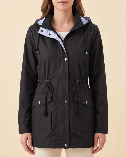 Mira Trenchcoat lang mit abnehmbarer Kapuze