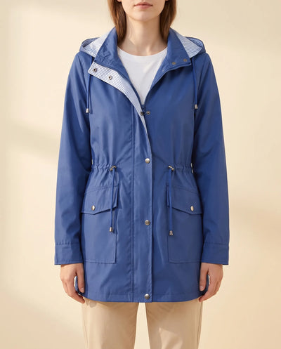 Mira Trenchcoat lang mit abnehmbarer Kapuze