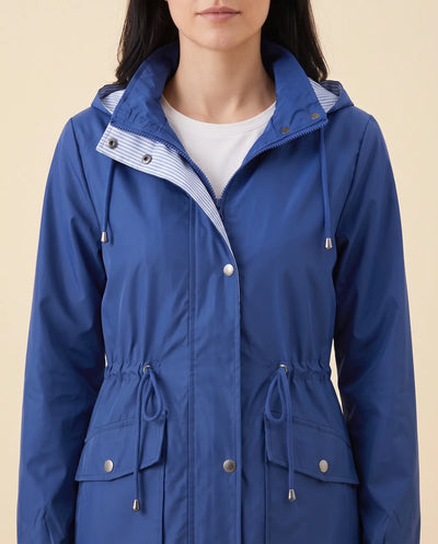 Mira Trenchcoat lang mit abnehmbarer Kapuze
