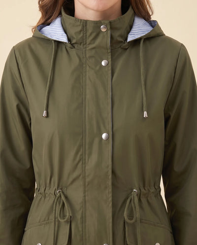 Mira Trenchcoat lang mit abnehmbarer Kapuze