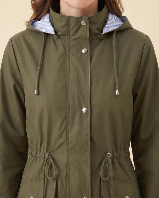 Mira Trenchcoat lang mit abnehmbarer Kapuze