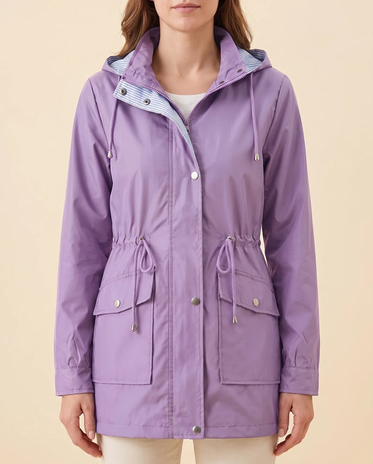 Mira Trenchcoat lang mit abnehmbarer Kapuze