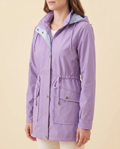 Mira Trenchcoat lang mit abnehmbarer Kapuze